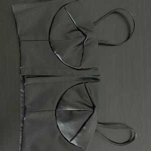 NASTYGAL Faux Leather Bra Top
